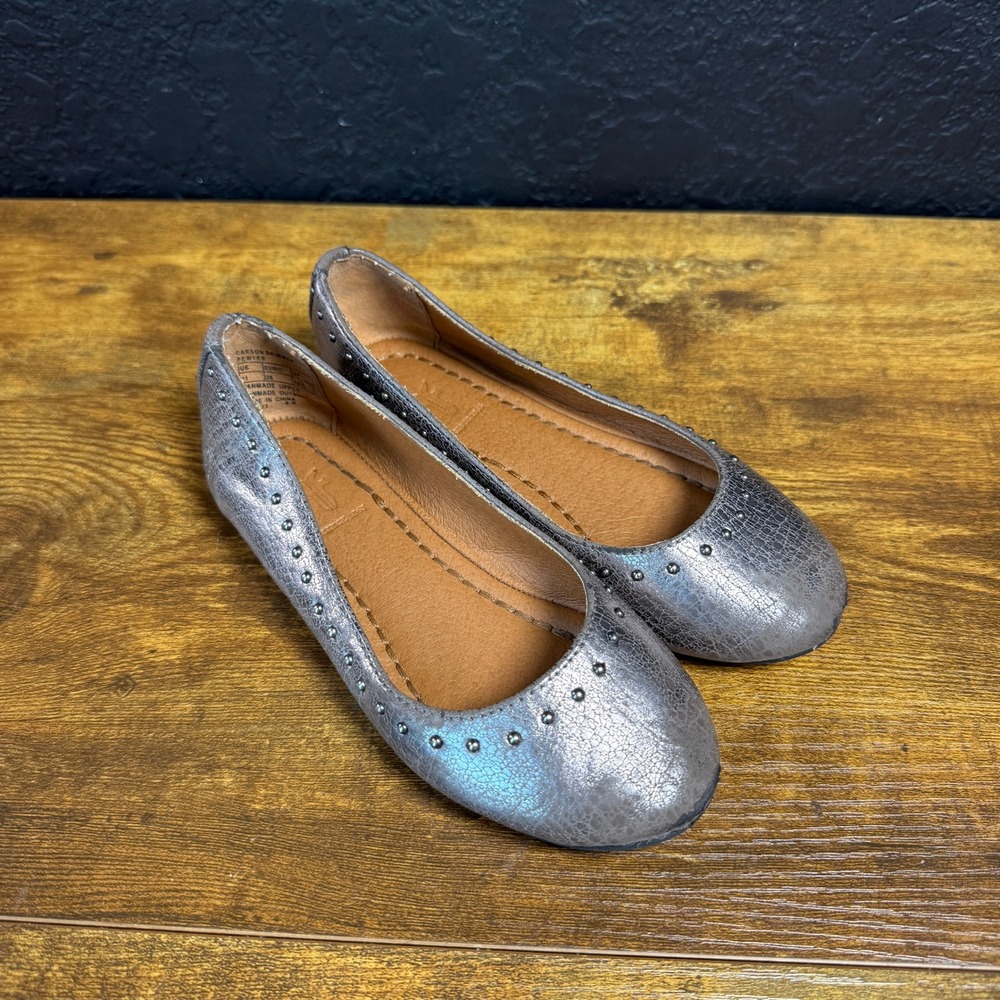 Frye Carson‎ Shimmer MAS-73 Pewter Manmade Flats Kids Size 11